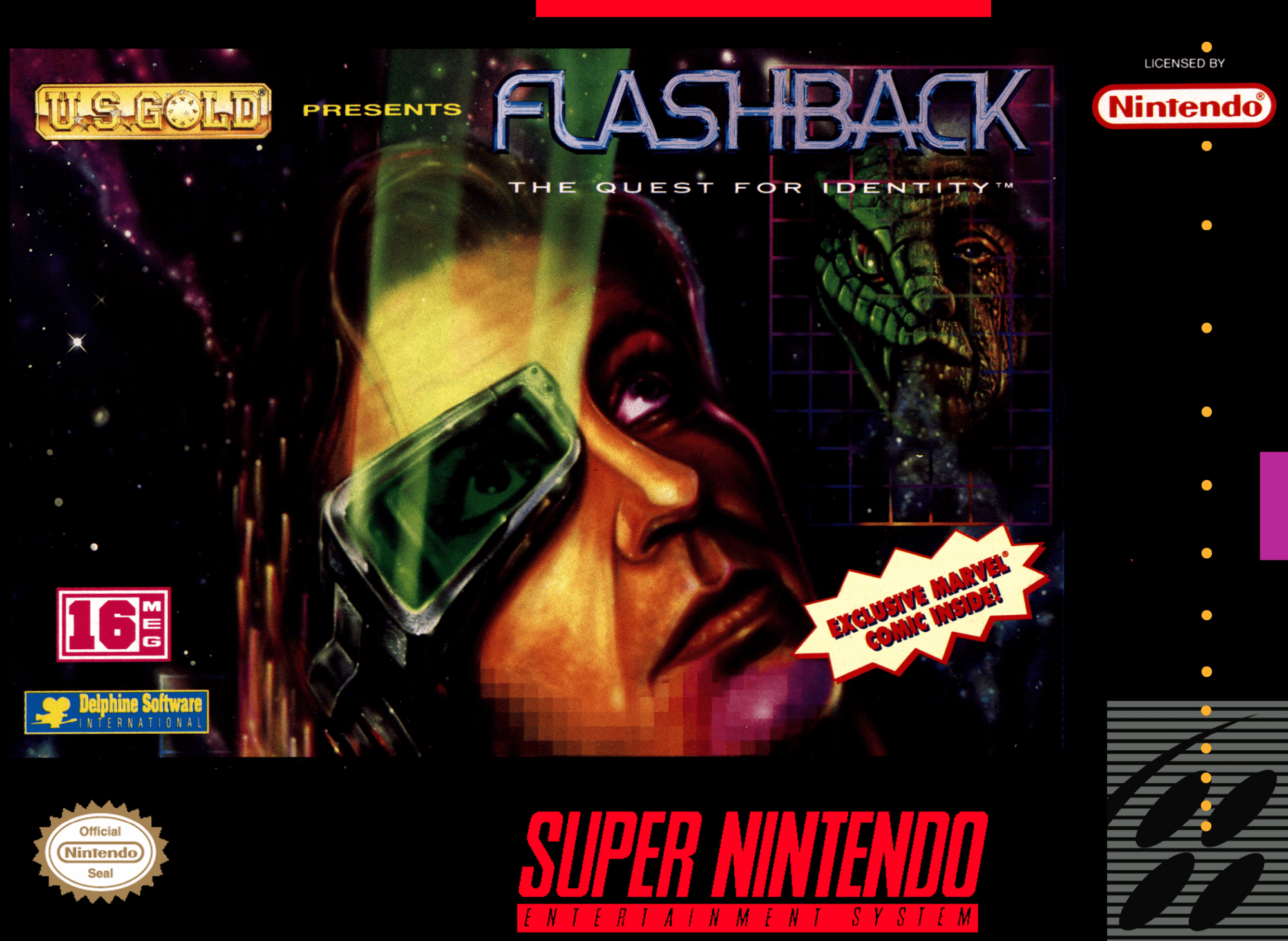 Flashback The Quest for Identity box art for Super Nintendo